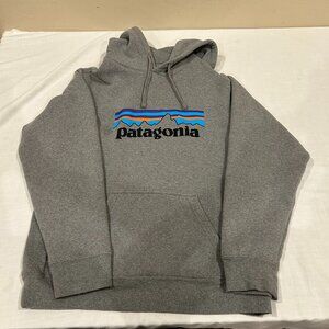 Patagonia Logo Uprise Grey Hoodie Unisex